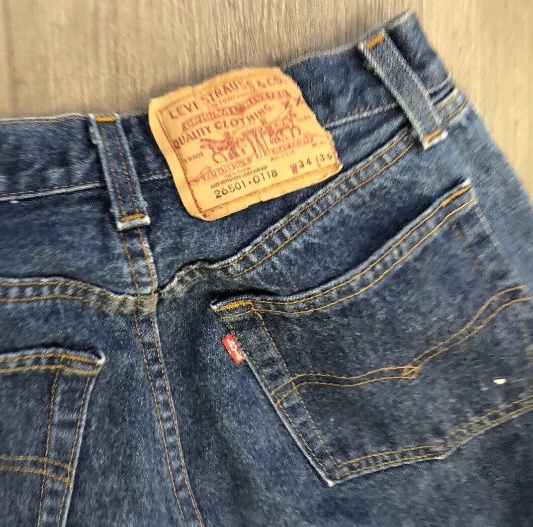 brillante sabiduría Avanzado VTG Levis Womens 26501-0118 Indigo Button Fly Jeans Size 27 X 31 Made USA |  eBay