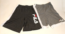 FILA Youth Boy's 2 Pair Grey Active Shorts Logo Pants Drawstring Size L 14/16