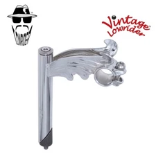 NEW! GENUINE VINTAGE LOWRIDER WING STYLE STEEL BICYCLE STEM 22.2MM IN CHROME.