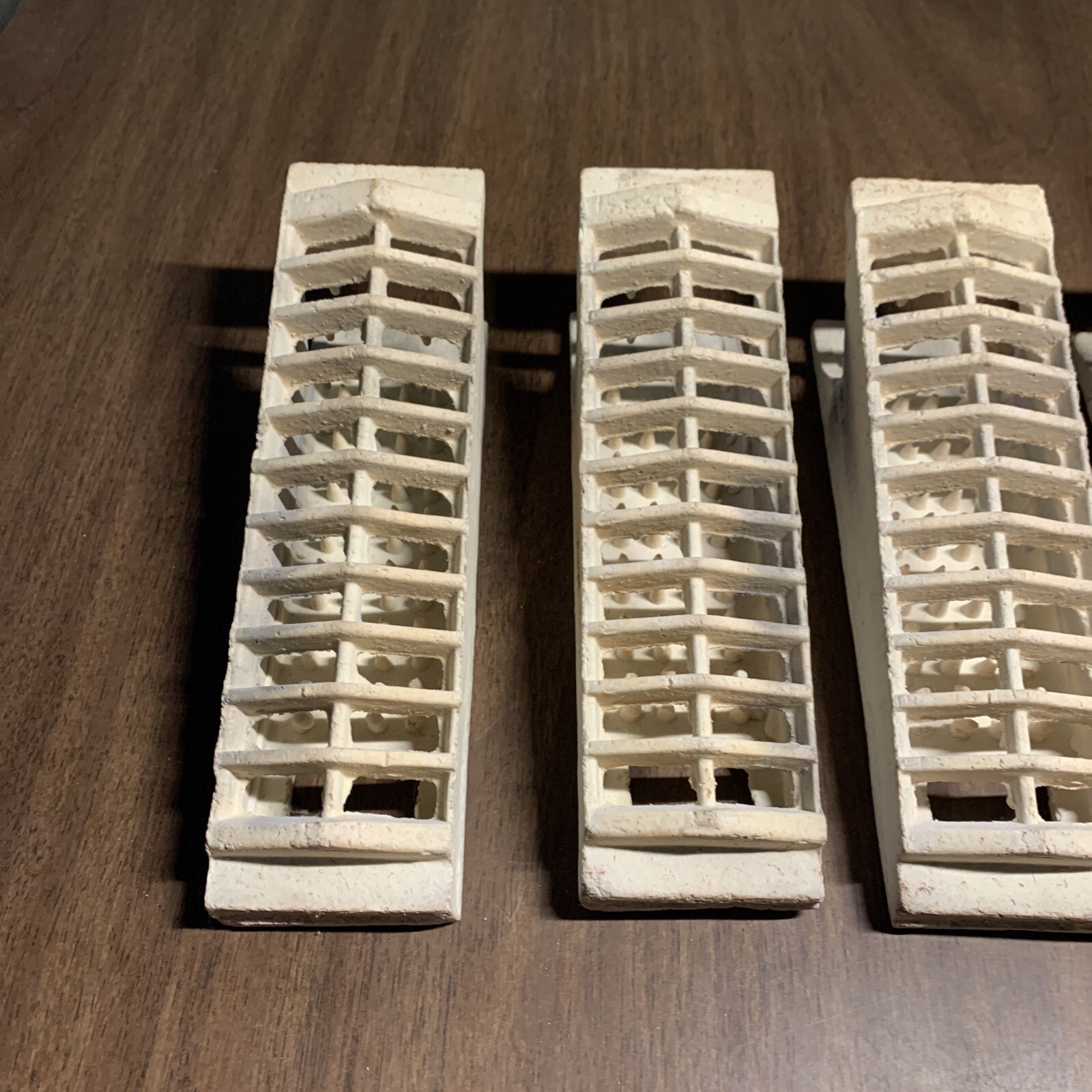 Lot 4 Vintage Dearborn Gas Heater Radiant Ceramic Grate Insert Brick 8  Tall | Inox Wind