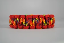 550 Paracord Survival Bracelet Cobra Red/Phoenix Sunrise "Made in the USA"