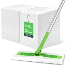 100 Pack Dry Mop Refills Sweeper Disposable Dusting Cloth Dry Sweeping Refills