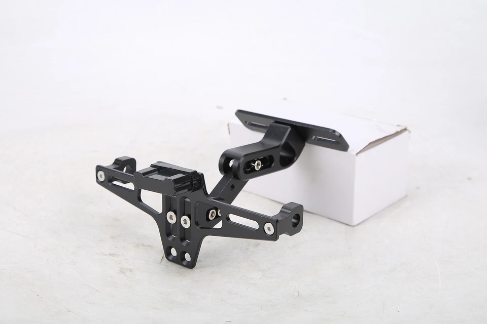 Black Universal Motorcycle Tail Tidy Fender LED Light License Plate Holder - Image 3 of 4