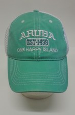 Aruba One Happy Island 1499 Mint Green Cotton Soft Mesh Adjustable Baseball Cap