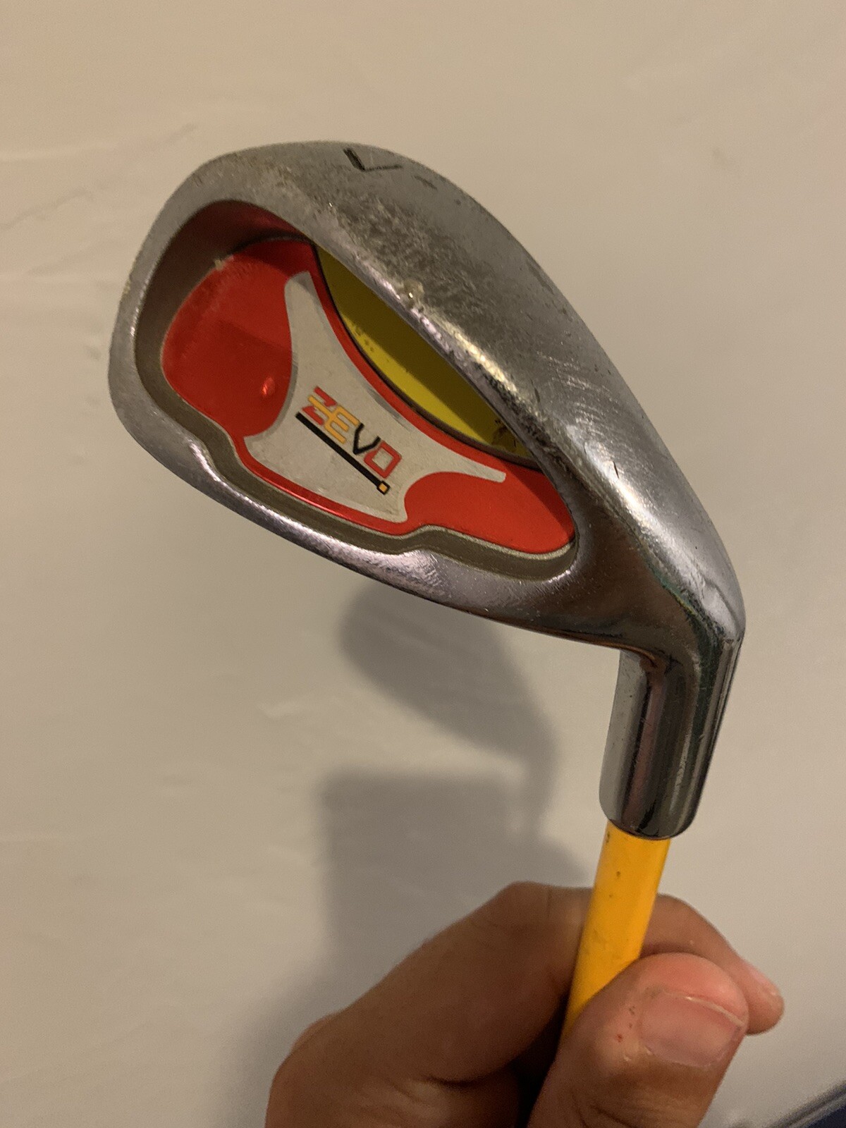 Zevo Juniors Irons 7 Iron Graphite Shaft Yellow Orange Kids Golf Clubs