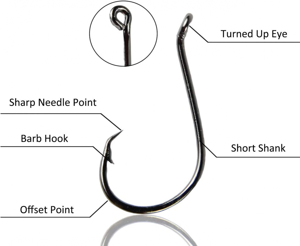ebay online shopping fishing hooks size 12 50458 Circle Hooks Saltwater Fishing Hooks, 150PCS 5/0, black