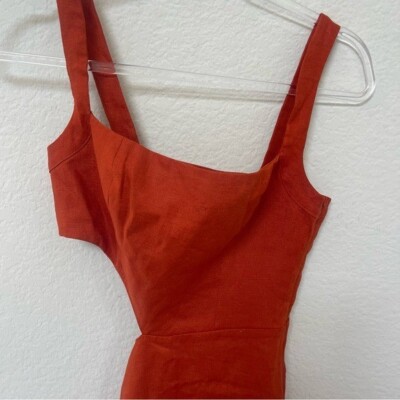 Reformation Satori Linen Dress Chili Red Blood Orange Size 0 | eBay Reformation Satori Linen Dress Chili Red Blood Orange Size 0 | eBay