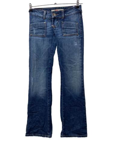 ONLY Damen y2k Bootcut Jeans Blau Distressed Look W34 L32 Casual 20979 - Bild 1 von 8