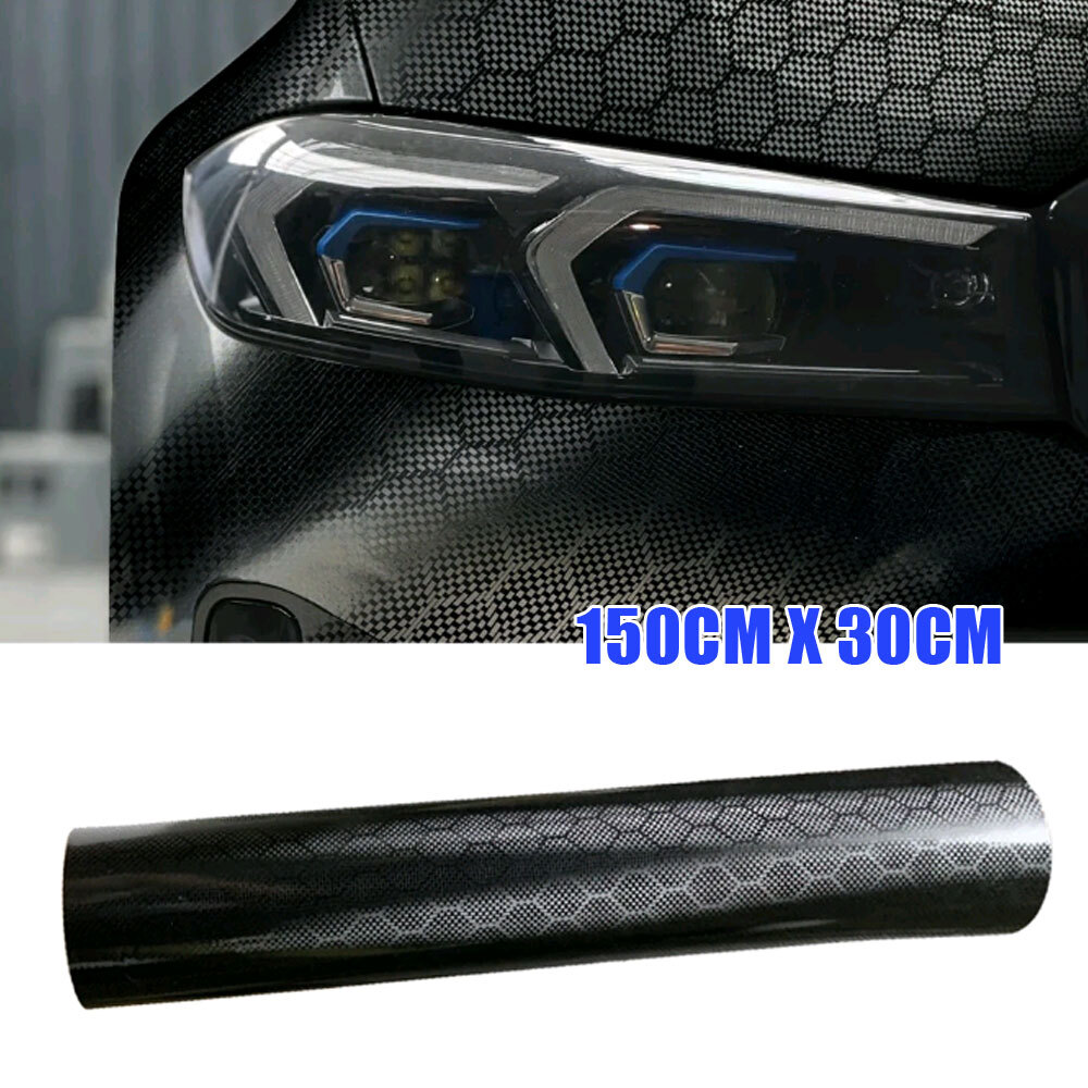 Black Honeycomb Fiber Film Vinyl Wrap for Car Body Decoration DIY Sticker