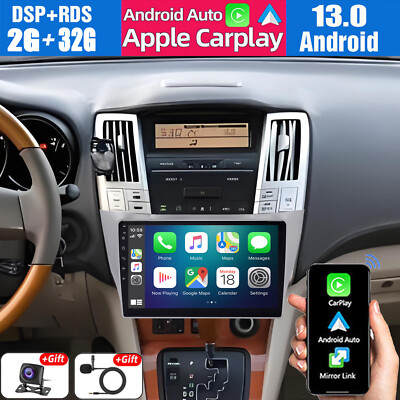 Android 13 Apple CarPlay Car Radio Stereo GPS for Lexus RX330/350/400H 2003-2009