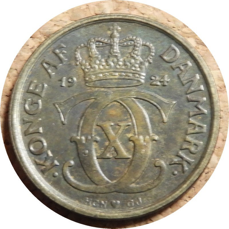 elf Denmark 1/2 Krone 1924  Crown
