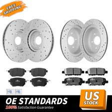 Front Rear Drilled Rotors Ceramic Brake Pads for 2005 - 2012 Nissan Murano