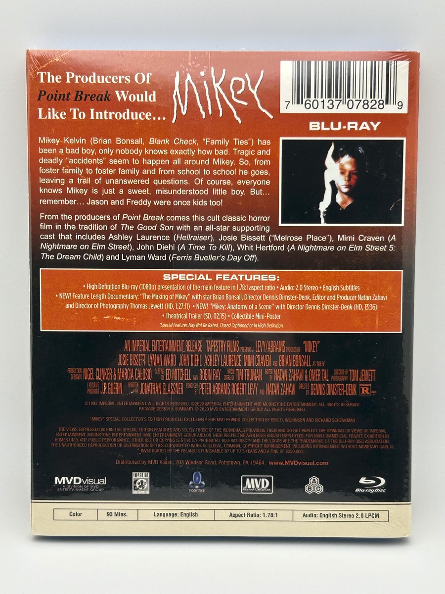 Mikey (1992) Blu-ray w/ Slipcover MVD Brian Bonsall 90s Evil Child