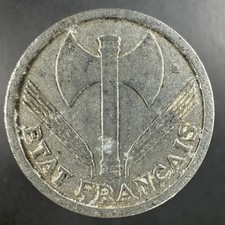 1944‑B France 2 Francs (Vichy) Well-Worn Detail