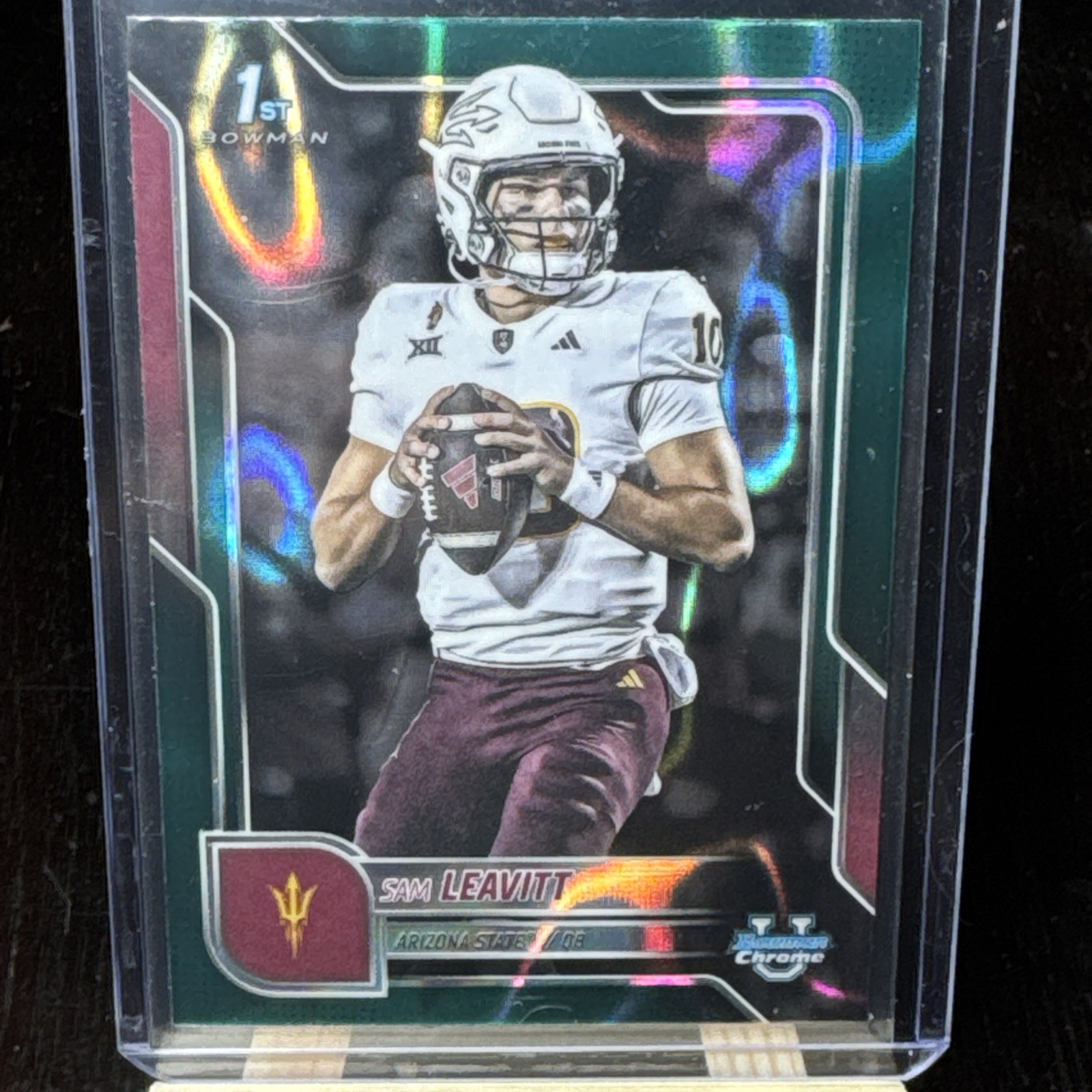 2025 Bowman Chrome U Sam Leavitt Teal Lava Refractor 1st #195