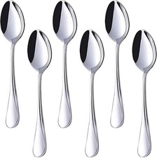 Teaspoons Stainless Steel, 6 Piece Dinner Spoons Set 6.7 Inches Dessert Spoons U