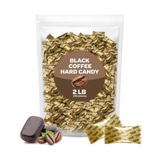 Funtasty Black Coffee Flavored Hard Candy, Gluten - Free, Contains Caffeine
