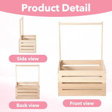 Wooden Baby Shower Crate Closet Basket Handle Gift New Born Welcome Hamper Boys