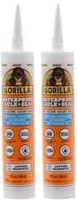 Gorilla White Silicone Caulk 10oz - 2-Pack – Waterproof Sealant for All Use DIY