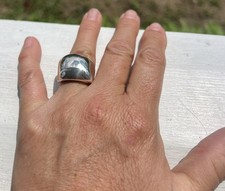 VINTAGE MODERNIST STERLING SILVER  WIDE BAND RING 9 9.62 G