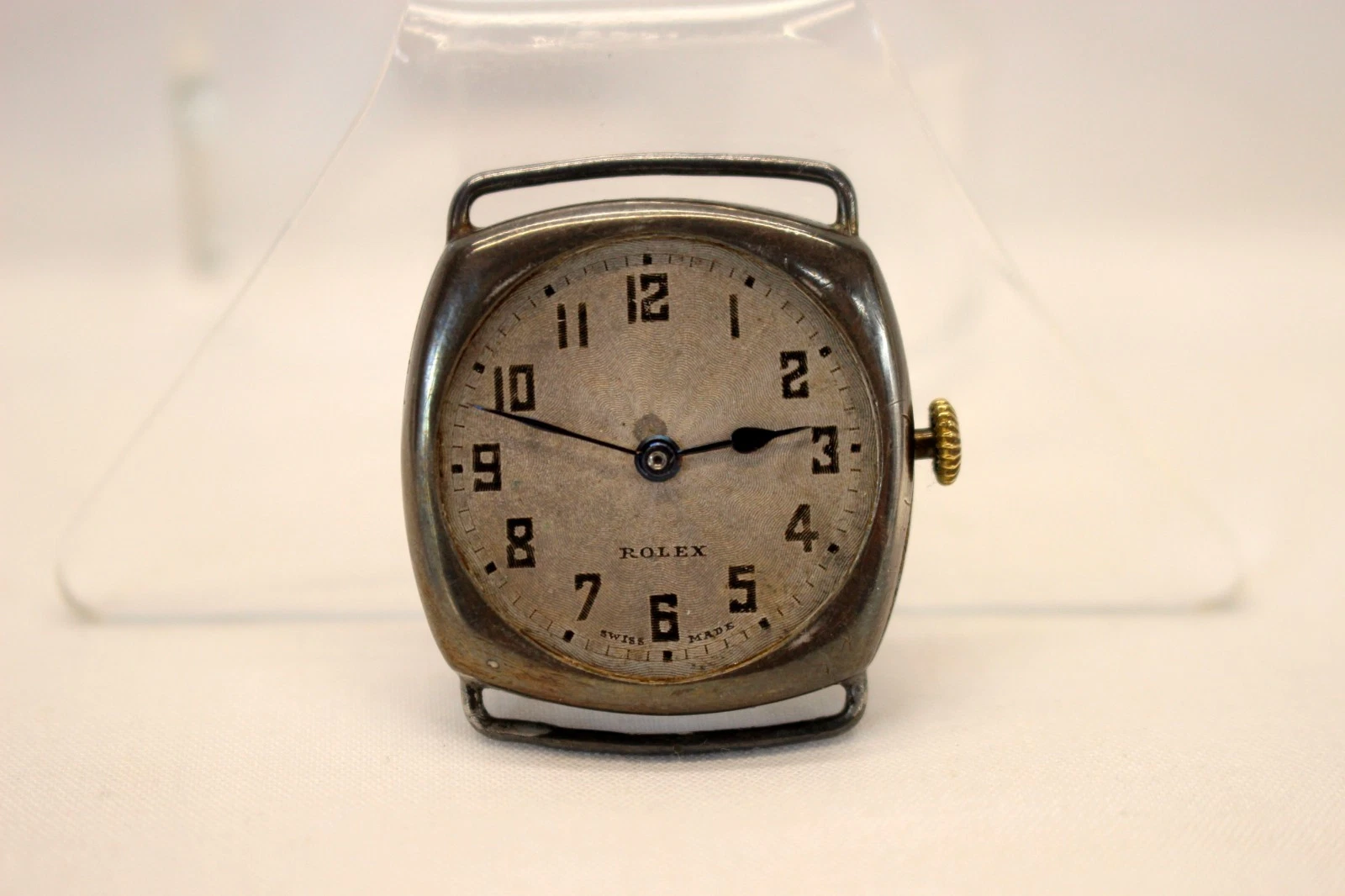 Rolex — 💥Sterling Silver ROLEX Manual TRENCH WATCH 26mm RUNNING 15J parts repair💥