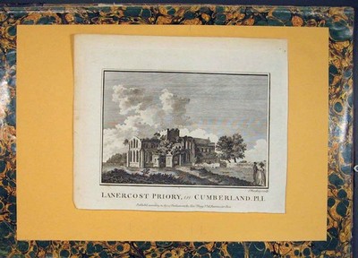 Original alter antiker Druck Lanercost Priory Cumberland Teller 1 England