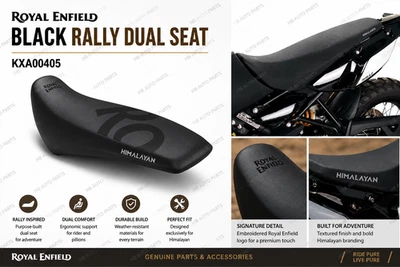 Genuine Black Rally Dual Seat For Royal Enfield "New Himalayan 450" - KXA00405 - Image 1 of 4