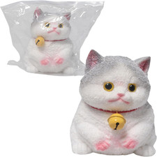 1Pcs Gray Big Squishy Cat Toy, Handmade Large Cute Soft Cat Funny Squeeze Toys f