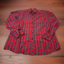 PJ Paul Jones Mens M Medium Red Plaid Long Sleeve Lightweight Button Down Shirt