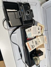 Polaroid Land Camera Automatic 100 Bundle with Case, Bag, Lens, Paperwork VGC