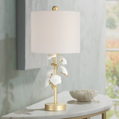 Descanco 21'' High Gold and White Flower Table Lamp