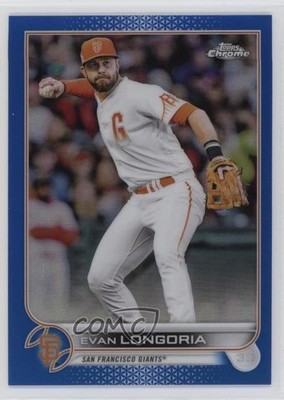 2022 Topps Chrome Blue Refractor 114/150 Evan Longoria #54 sy5