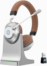 Earbay Wireless Headset with Mic for Work, Wireless Headset with Noise Cancellin