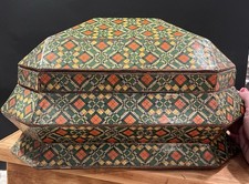 Antique Tartanware Very LARGE Box with Compartments Jewelry Box Plaid Amazing!