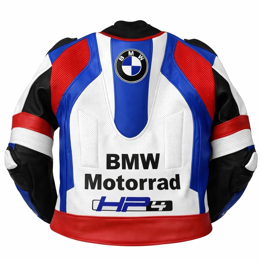 Mens BMW Motorcycle Leather Jacket Racing Biker Cowhide Rider Gear