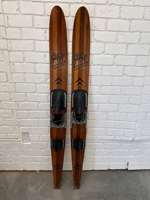 Ski Craft Wood Slalom SC-9 Water Skis Ski Set Vintage Matador Concave