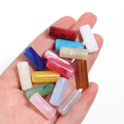 50Pcs/Lot Dual Color Acrylic Tube Beads Cylindrical Loose Spacer Beads for DIY B
