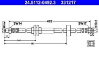 ATE Bremsschlauch 24.5112-0492.3 FüR CitroËN Fiat Peugeot