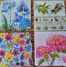 4 Individual Cocktail Napkins For Decoupage