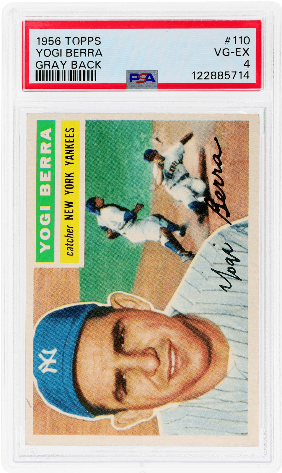 1956 Topps Yogi Berra Gray Back #110 PSA 4