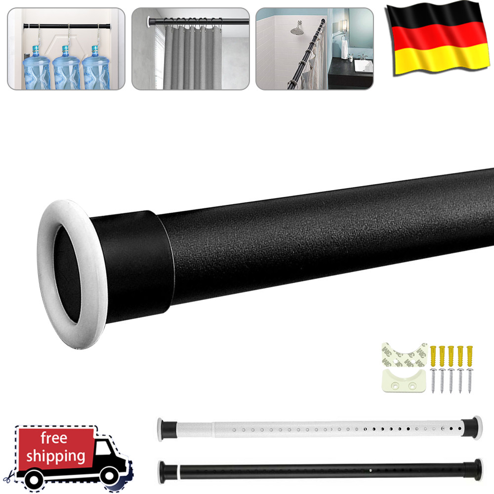 Barra telescópica universal 50-410 cm acero inoxidable sin taladrar barra de cortina de ducha 32 mm