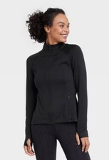 All in Motion Women's Full Zip Jacket Black Size S UPF 50 Spandex /Poly Blend