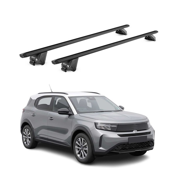 DachträGer GrundtäGer FüR Opel Frontera 2024-2026 Aluminium Schwarz 2 Tlg ABE-image
