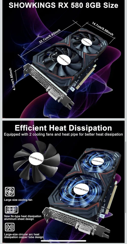 AMD Radeon RX 580 8GB GDDR5 Graphics Card - Image 2 of 4