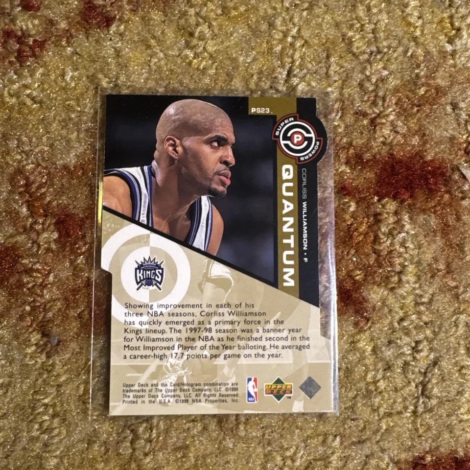 Super Powers Corliss Williamson Quantum 1998-99 cubierta superior/50 oro raro Foto 2 de 2