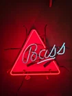 Vintage Bass Ale Triangular Neon Beer Sign Red Triangle Man Cave Bar