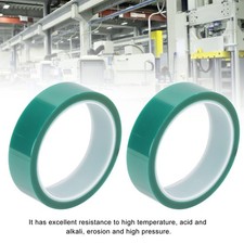 2PCS High Temperature Tape PET 0.06mm Thickness 25mm Width 33meter Length Green
