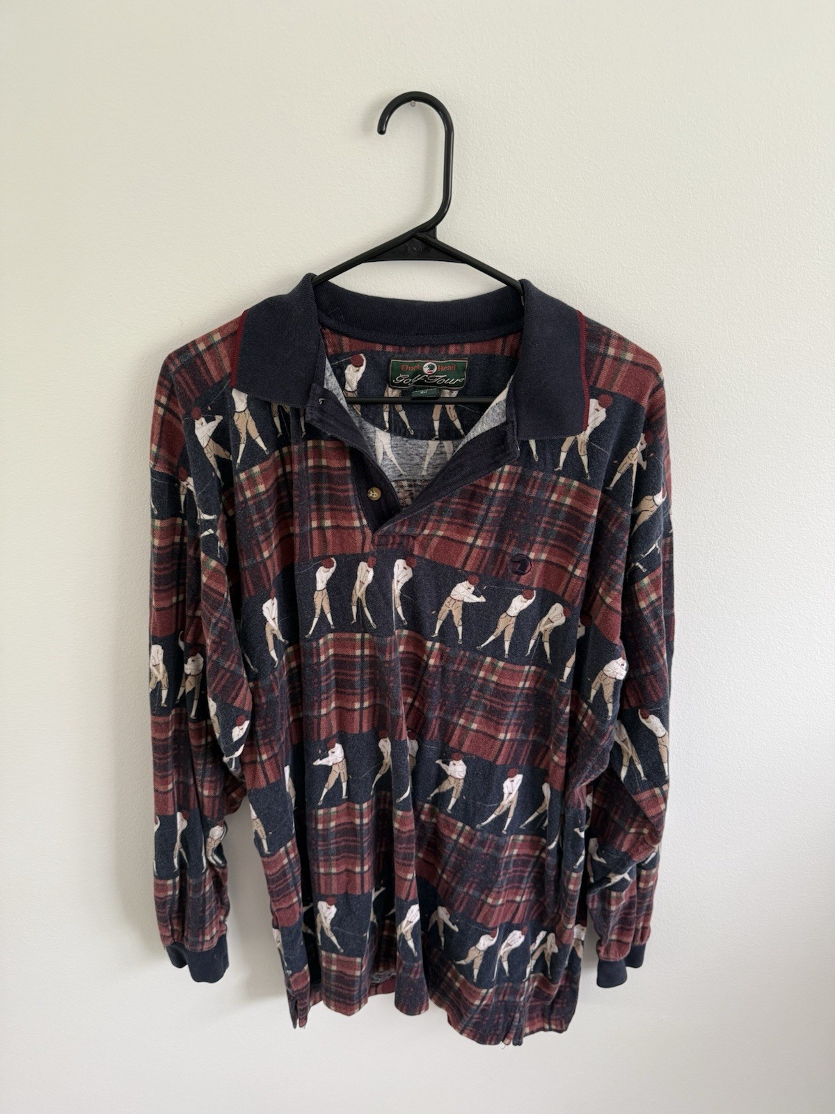 Vintage Duck Head Golf Tour Collared Long Sleeve Size Large