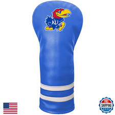 Team Golf NCAA Kansas Vintage Fairway Headcover - All Fairway, Hybrid, Utility C