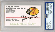 JOHN JOHNNY MORRIS CEO FOUNDER BASS PRO SHOPS SIGNED BUSINESS CARD PSA DNA COA